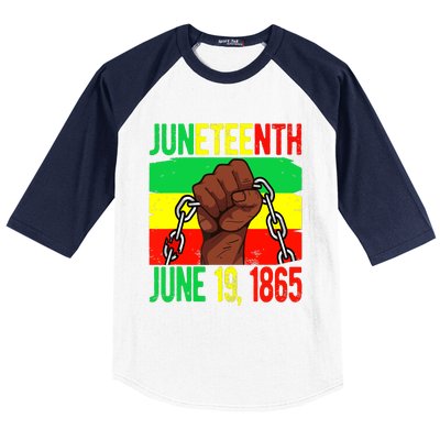 Juneteenth June 19th 1865 Juneteenth Black Freedom Day Flag Baseball Sleeve Shirt