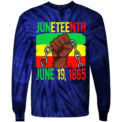 Juneteenth June 19th 1865 Juneteenth Black Freedom Day Flag Tie-Dye Long Sleeve Shirt