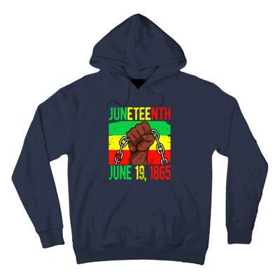 Juneteenth June 19th 1865 Juneteenth Black Freedom Day Flag Tall Hoodie