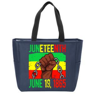 Juneteenth June 19th 1865 Juneteenth Black Freedom Day Flag Zip Tote Bag