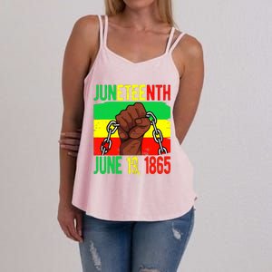 Juneteenth June 19th 1865 Juneteenth Black Freedom Day Flag Women's Strappy Tank