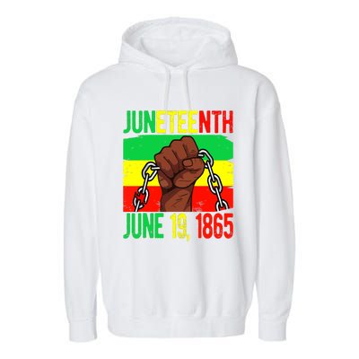 Juneteenth June 19th 1865 Juneteenth Black Freedom Day Flag Garment-Dyed Fleece Hoodie