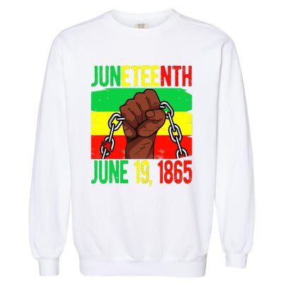 Juneteenth June 19th 1865 Juneteenth Black Freedom Day Flag Garment-Dyed Sweatshirt