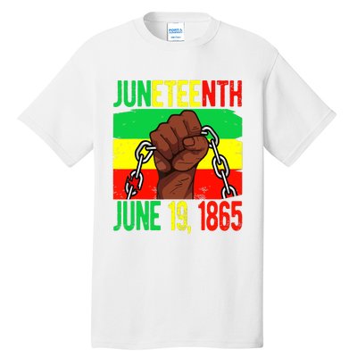 Juneteenth June 19th 1865 Juneteenth Black Freedom Day Flag Tall T-Shirt