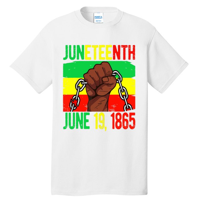 Juneteenth June 19th 1865 Juneteenth Black Freedom Day Flag Tall T-Shirt