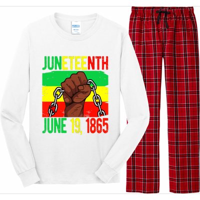 Juneteenth June 19th 1865 Juneteenth Black Freedom Day Flag Long Sleeve Pajama Set