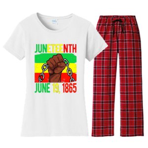 Juneteenth June 19th 1865 Juneteenth Black Freedom Day Flag Women's Flannel Pajama Set