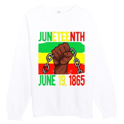 Juneteenth June 19th 1865 Juneteenth Black Freedom Day Flag Premium Crewneck Sweatshirt