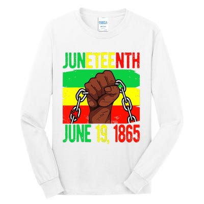 Juneteenth June 19th 1865 Juneteenth Black Freedom Day Flag Tall Long Sleeve T-Shirt