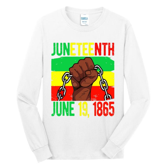 Juneteenth June 19th 1865 Juneteenth Black Freedom Day Flag Tall Long Sleeve T-Shirt