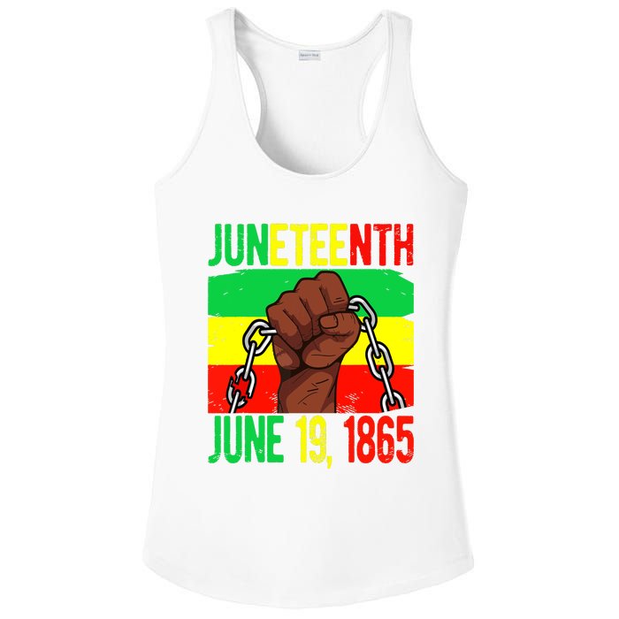 Juneteenth June 19th 1865 Juneteenth Black Freedom Day Flag Ladies PosiCharge Competitor Racerback Tank