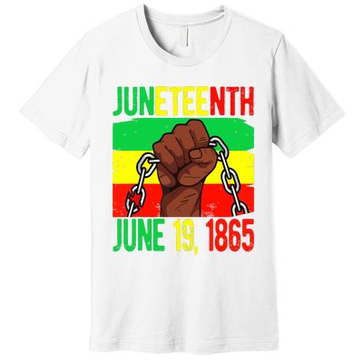 Juneteenth June 19th 1865 Juneteenth Black Freedom Day Flag Premium T-Shirt