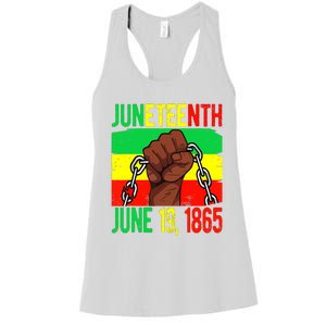 Juneteenth June 19th 1865 Juneteenth Black Freedom Day Flag Women's Racerback Tank