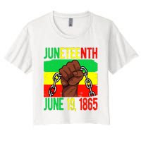 Juneteenth June 19th 1865 Juneteenth Black Freedom Day Flag Women's Crop Top Tee