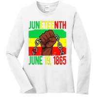 Juneteenth June 19th 1865 Juneteenth Black Freedom Day Flag Ladies Long Sleeve Shirt