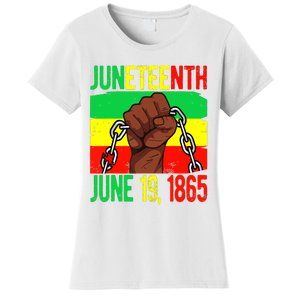 Juneteenth June 19th 1865 Juneteenth Black Freedom Day Flag Women's T-Shirt