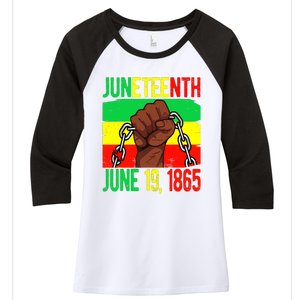 Juneteenth June 19th 1865 Juneteenth Black Freedom Day Flag Women's Tri-Blend 3/4-Sleeve Raglan Shirt