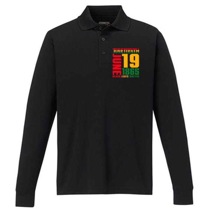 Juneteenth June 19 1865 Black Freedom Day Black Lives Matter Performance Long Sleeve Polo