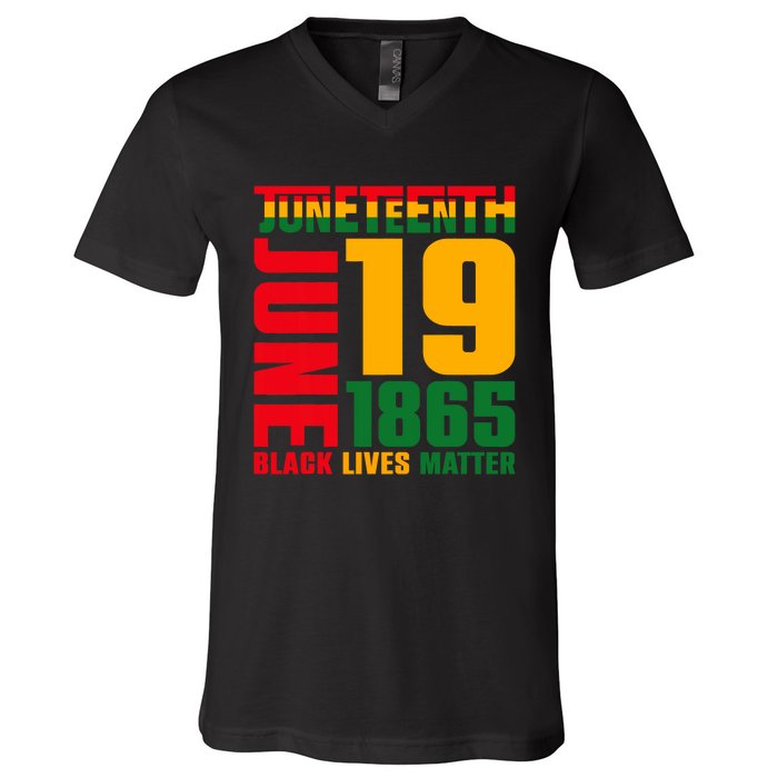 Juneteenth June 19 1865 Black Freedom Day Black Lives Matter V-Neck T-Shirt