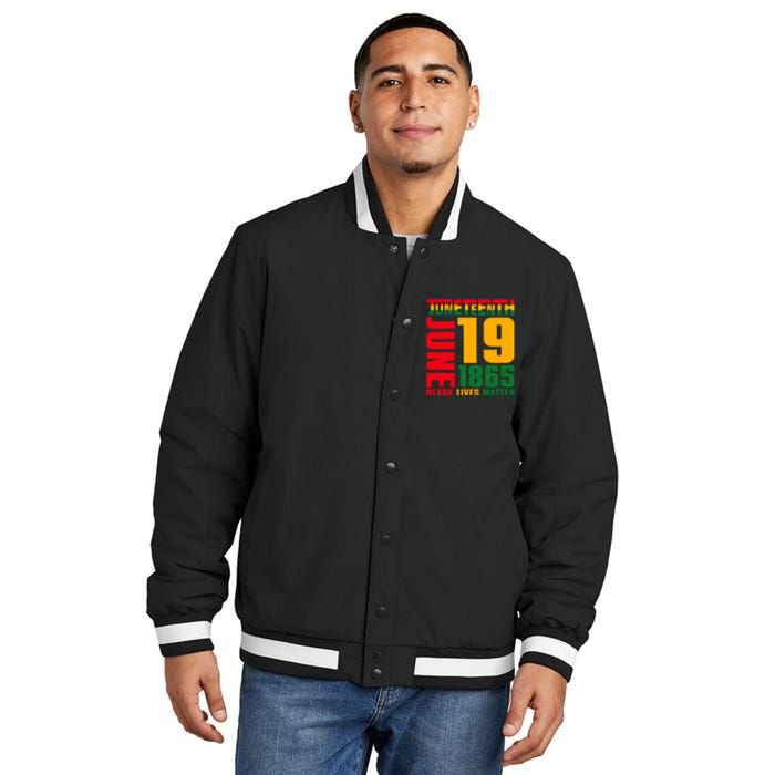 Juneteenth June 19 1865 Black Freedom Day Black Lives Matter Insulated Varsity Jacket