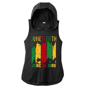 Juneteenth June 19th 1865 Juneteenth Freedom Day Ladies PosiCharge Tri-Blend Wicking Draft Hoodie Tank