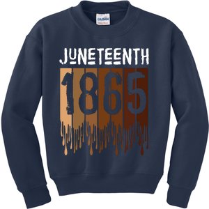 Juneteenth June 19th 1865 Freedom Day Melanin Kids Sweatshirt