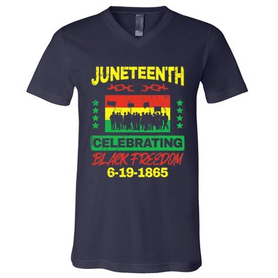 Juneteenth June 19th Black Freedom V-Neck T-Shirt