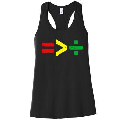 Juneteenth June 19th 1865 Equality Is Greater Than Division Women's Racerback Tank