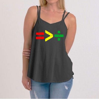 Juneteenth June 19th 1865 Equality Is Greater Than Division Women's Strappy Tank