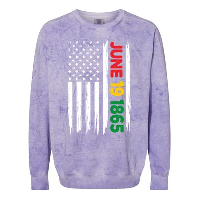 Juneteenth June 19 1865 Black History Month Freedom Usa Flag Gift Colorblast Crewneck Sweatshirt