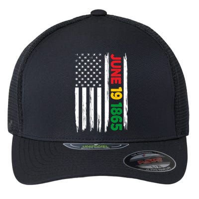 Juneteenth June 19 1865 Black History Month Freedom Usa Flag Gift Flexfit Unipanel Trucker Cap