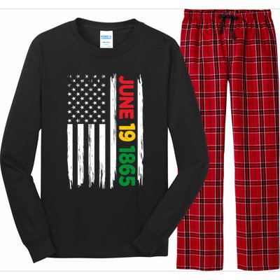 Juneteenth June 19 1865 Black History Month Freedom Usa Flag Gift Long Sleeve Pajama Set