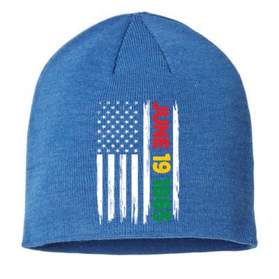 Juneteenth June 19 1865 Black History Month Freedom Usa Flag Gift Sustainable Beanie