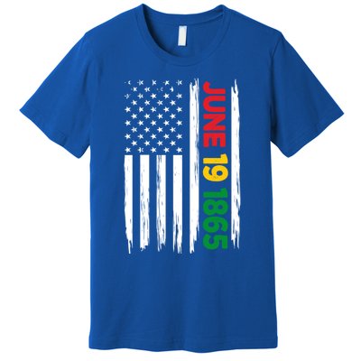 Juneteenth June 19 1865 Black History Month Freedom Usa Flag Gift Premium T-Shirt