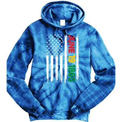 Juneteenth June 19 1865 Black History Month Freedom Usa Flag Gift Tie Dye Hoodie