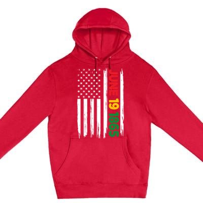 Juneteenth June 19 1865 Black History Month Freedom Usa Flag Gift Premium Pullover Hoodie