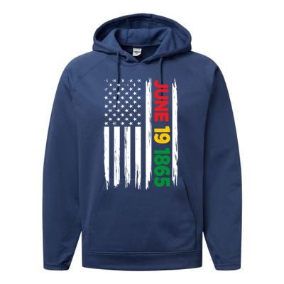 Juneteenth June 19 1865 Black History Month Freedom Usa Flag Gift Performance Fleece Hoodie