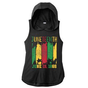 Juneteenth June 19th 1865 Juneteenth Freedom Day Ladies PosiCharge Tri-Blend Wicking Draft Hoodie Tank