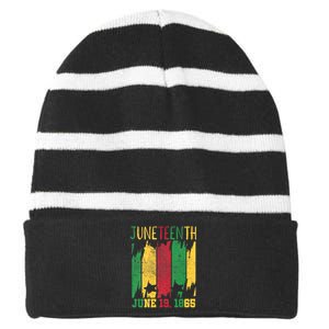 Juneteenth June 19th 1865 Juneteenth Freedom Day Striped Beanie with Solid Band