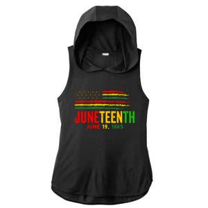 Juneteenth June 19 Ladies PosiCharge Tri-Blend Wicking Draft Hoodie Tank