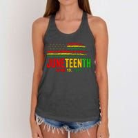 Juneteenth June 19 Women's Knotted Racerback Tank