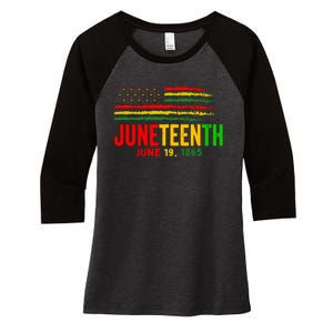 Juneteenth June 19 Women's Tri-Blend 3/4-Sleeve Raglan Shirt