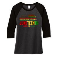 Juneteenth June 19 Women's Tri-Blend 3/4-Sleeve Raglan Shirt