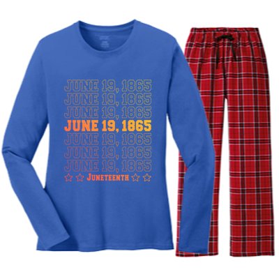 Juneteenth June 19 1865 African Freedom Day Independence Meaningful Gift Women's Long Sleeve Flannel Pajama Set 