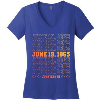 Juneteenth June 19 1865 African Freedom Day Independence Meaningful Gift Women's V-Neck T-Shirt