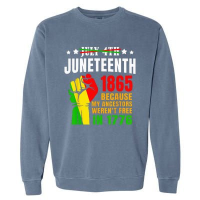 Juneteenth June 1865 Black History African American Freedom Garment-Dyed Sweatshirt