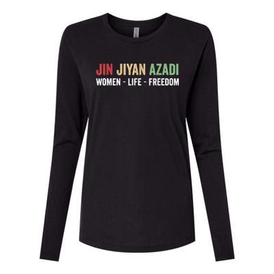 Jin Jiyan Azadi Women Life Freedom Kurdish Freedom Womens Cotton Relaxed Long Sleeve T-Shirt