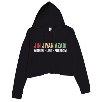 Jin Jiyan Azadi Women Life Freedom Kurdish Freedom Crop Fleece Hoodie