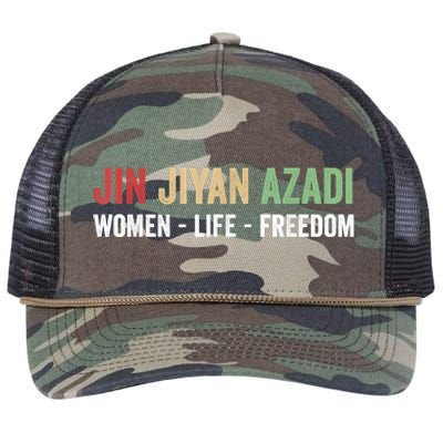 Jin Jiyan Azadi Women Life Freedom Kurdish Freedom Retro Rope Trucker Hat Cap