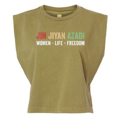 Jin Jiyan Azadi Women Life Freedom Kurdish Freedom Garment-Dyed Women's Muscle Tee